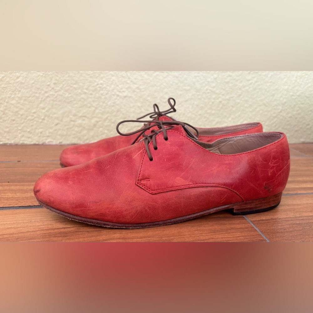 Nisolo Red Oliver Scarlet Oxford 5 for 5 Lace Up Shoe Size 7 - Picture 2 of 11